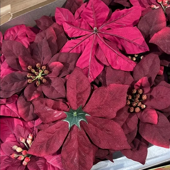 Vintage Lot of 35 Variety Poinsettias For Holiday Decorations